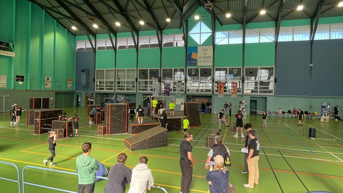 Le lieu de la compétition de parkour à La Teste-de-Buch.